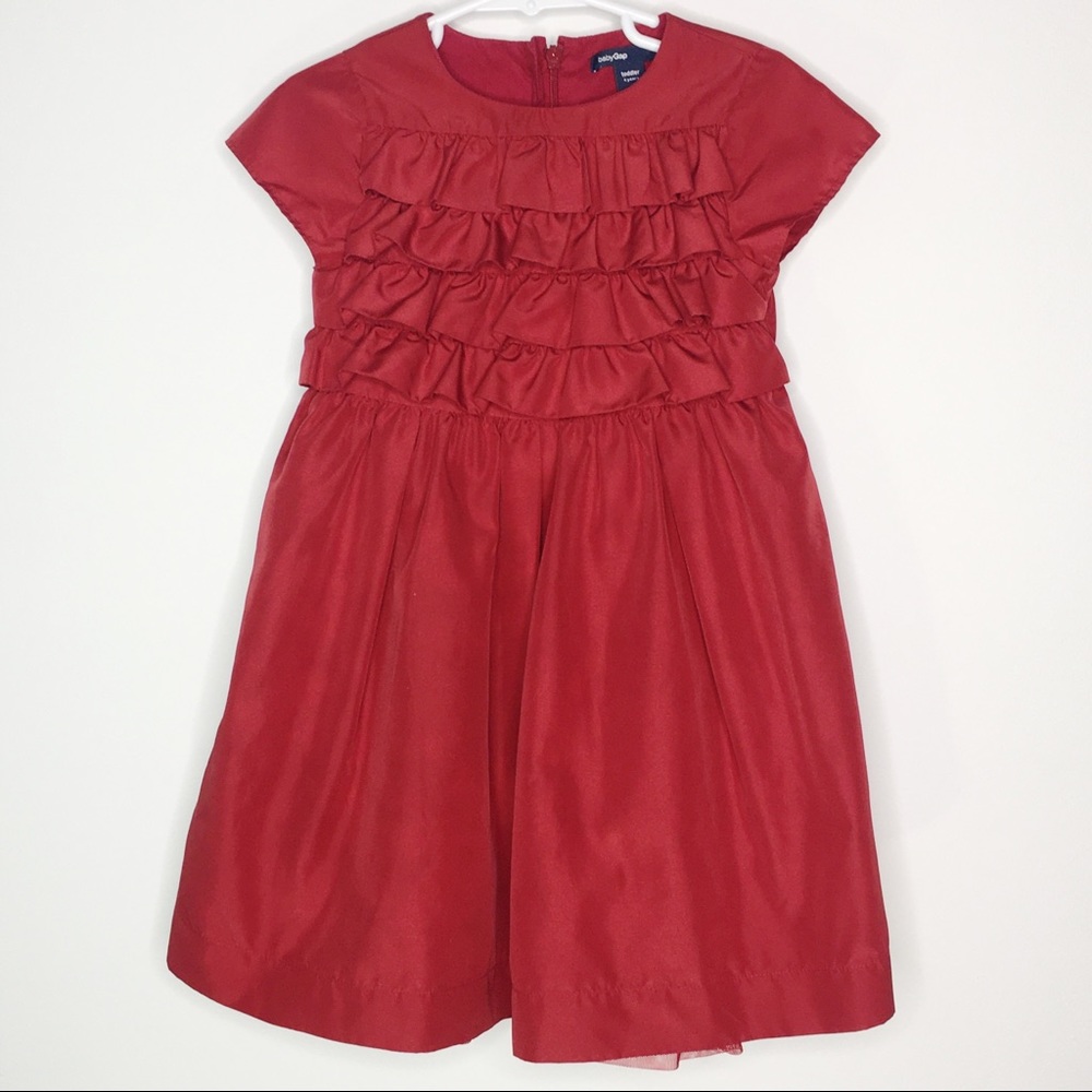 Baby Gap Red Valentine’ Day Ruffled Tier Dress 4T